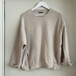 Zara Crewneck Sweatshirt with Bottom Zippers